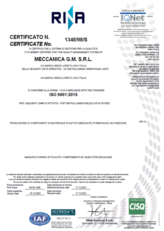 UNI EN ISO 9001: 2015