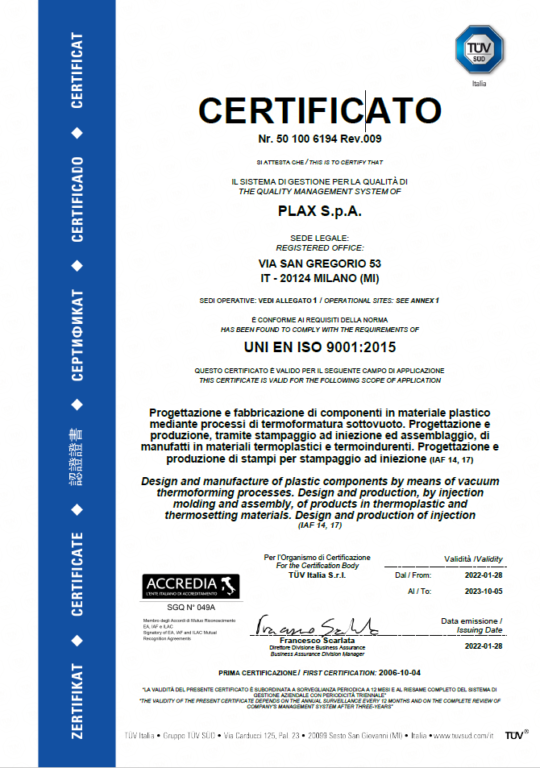 UNI EN ISO 9001: 2015 