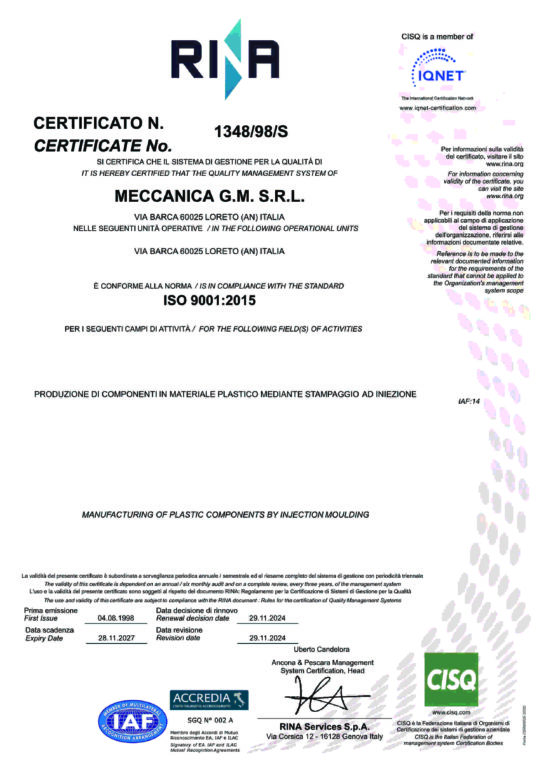 UNI EN ISO 9001: 2015